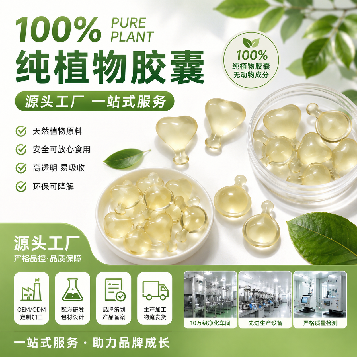 Pure vegetable capsules