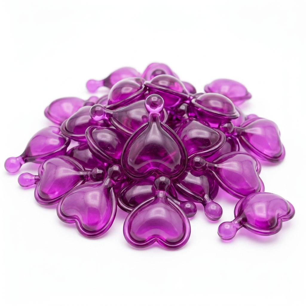 Heart-Shaped Purple Moroccan Hair Oil Softgels — Custom OEM