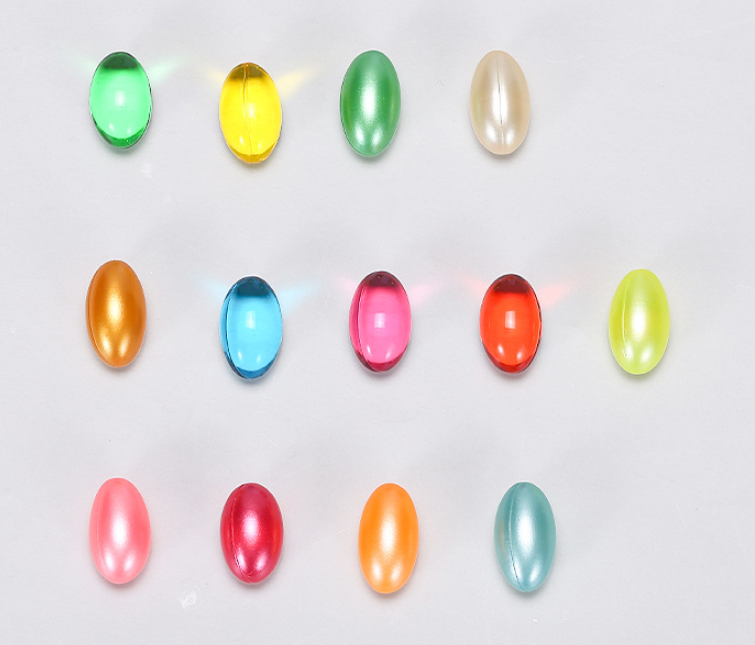 Custom Large Olive-Shape Hair Repair Softgels — Post-Color & Heat Treatment Care