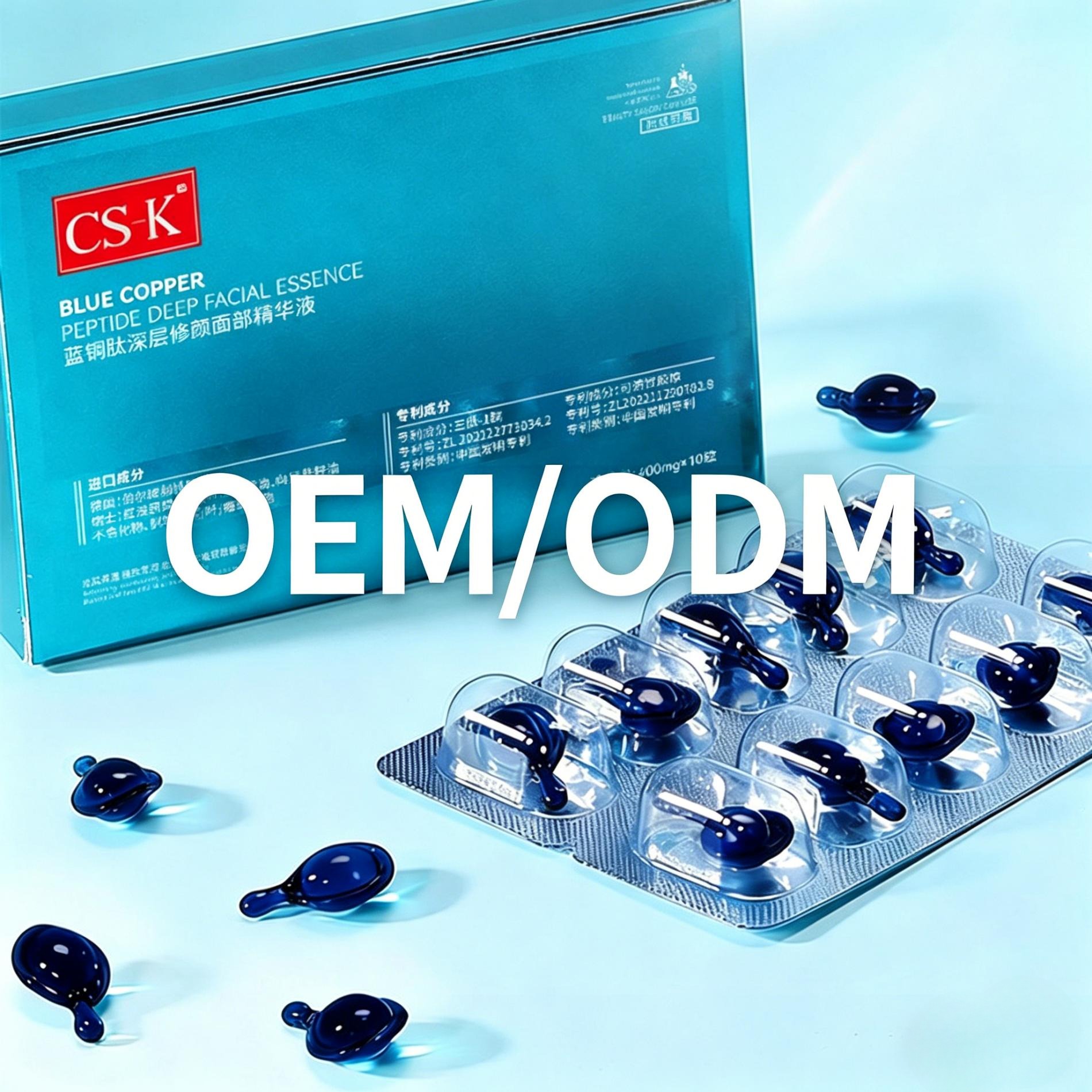 Custom Blue Copper Peptide Hydrating Serum Vials — Blister Pack OEM