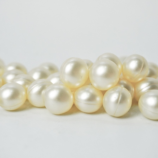 Custom Single‑Use White Pearl‑Shaped Skincare Capsules