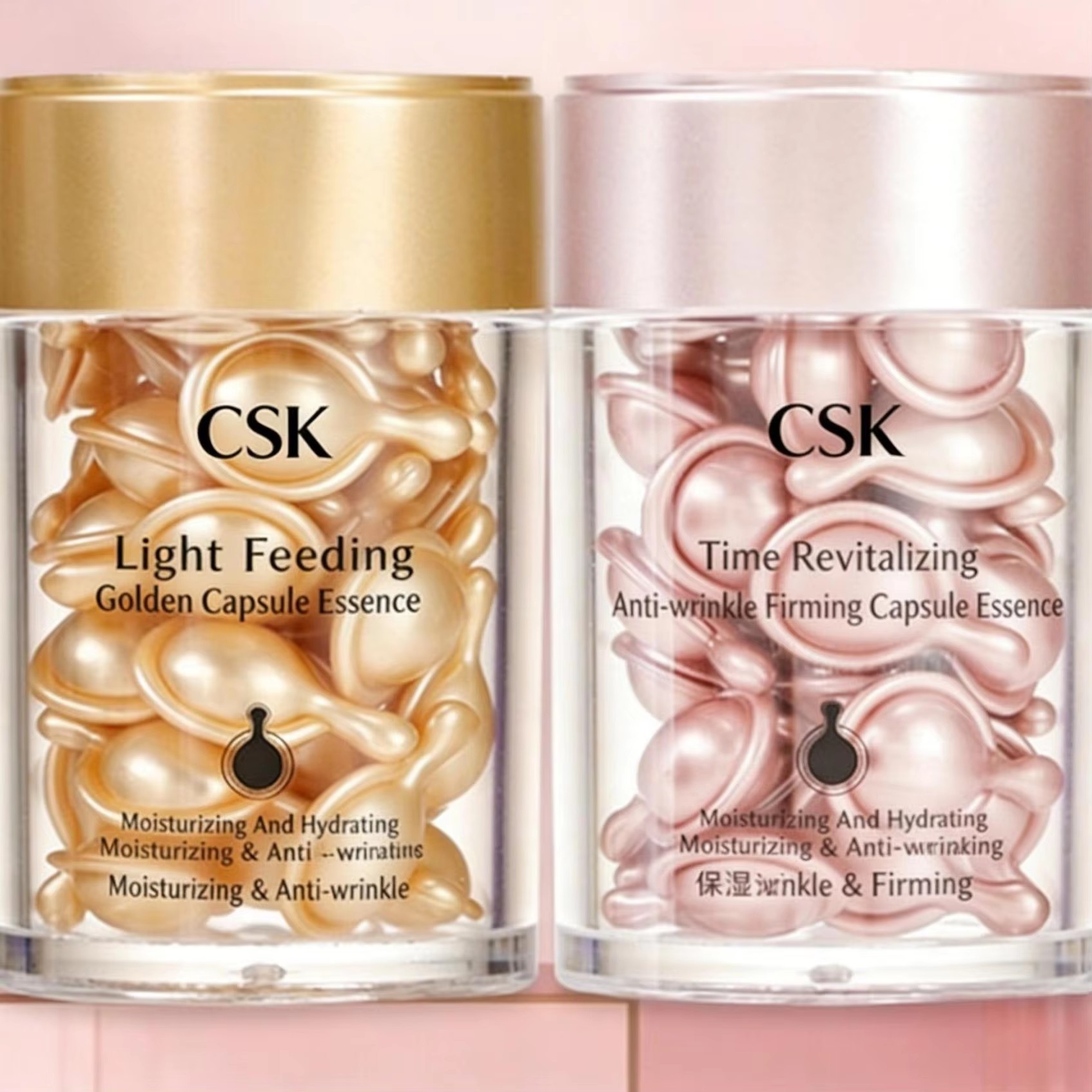 Custom Revitalizing Firming & Gold Retinol Serum Capsules — Anti-Wrinkle Face Essence Set OEM