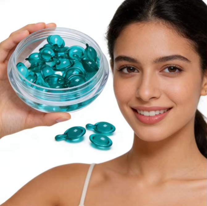 OEM Blue Copper Peptide + Ceramide Moisturizing Serum Softgel Capsules — Barrier Repair & Hydration Essence