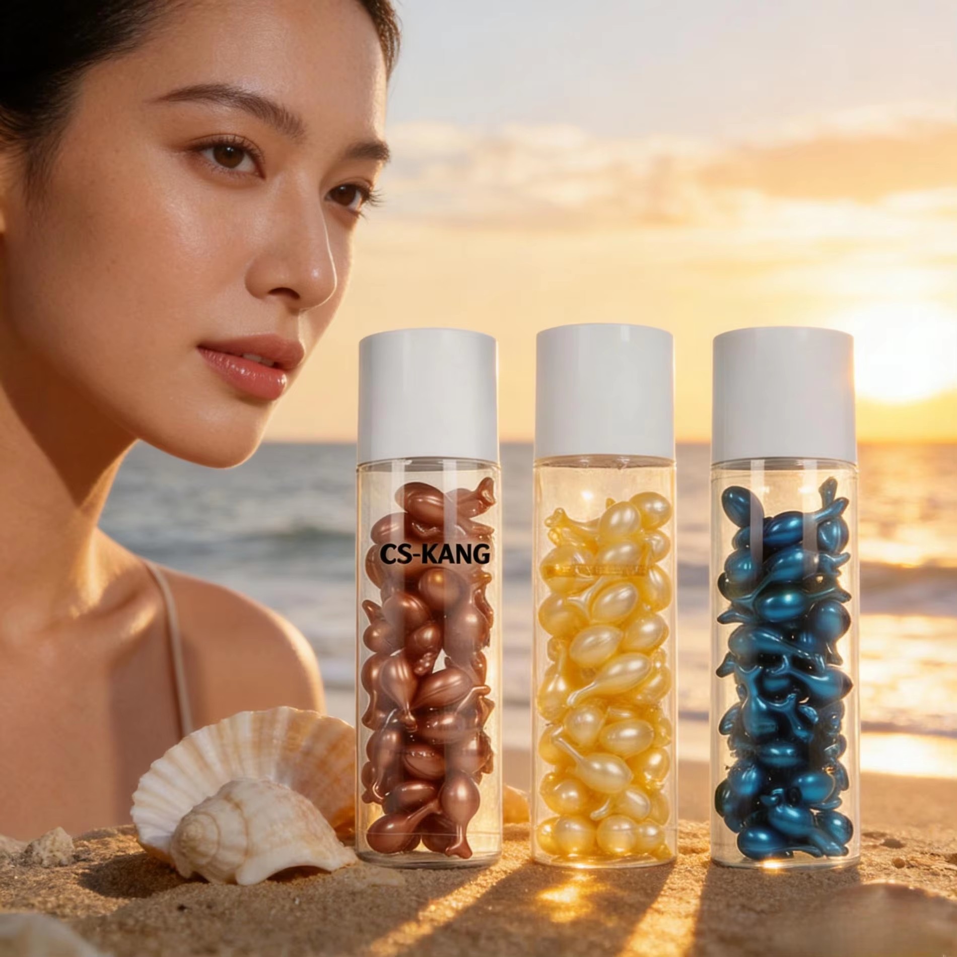  OEM Fullerene + Placenta Anti-Aging Serum Capsules — Brightening & Firming Face Oil