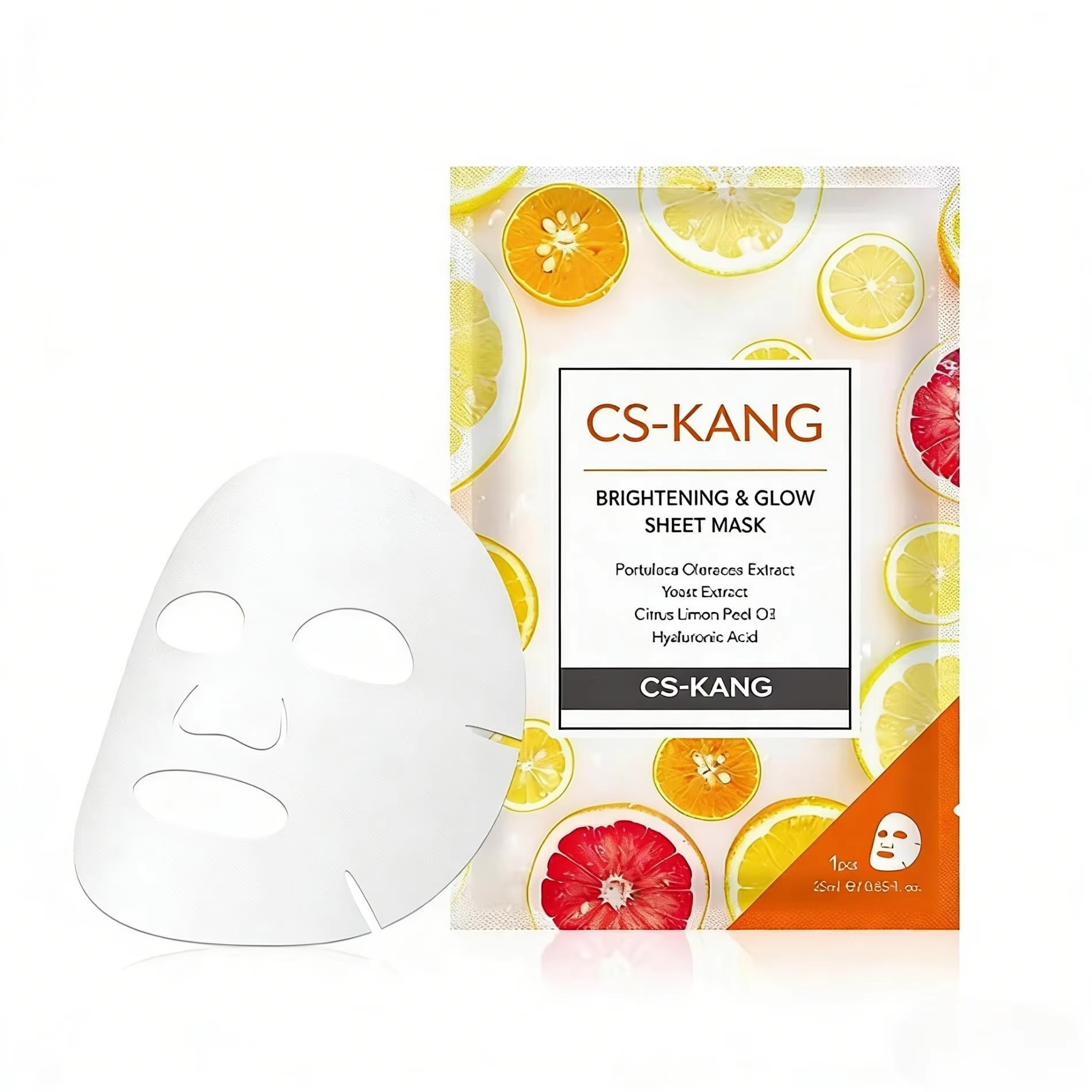 OEM Vitamin C + Hyaluronic Acid Brightening Sheet Mask — Hydrating Essence Facial Mask