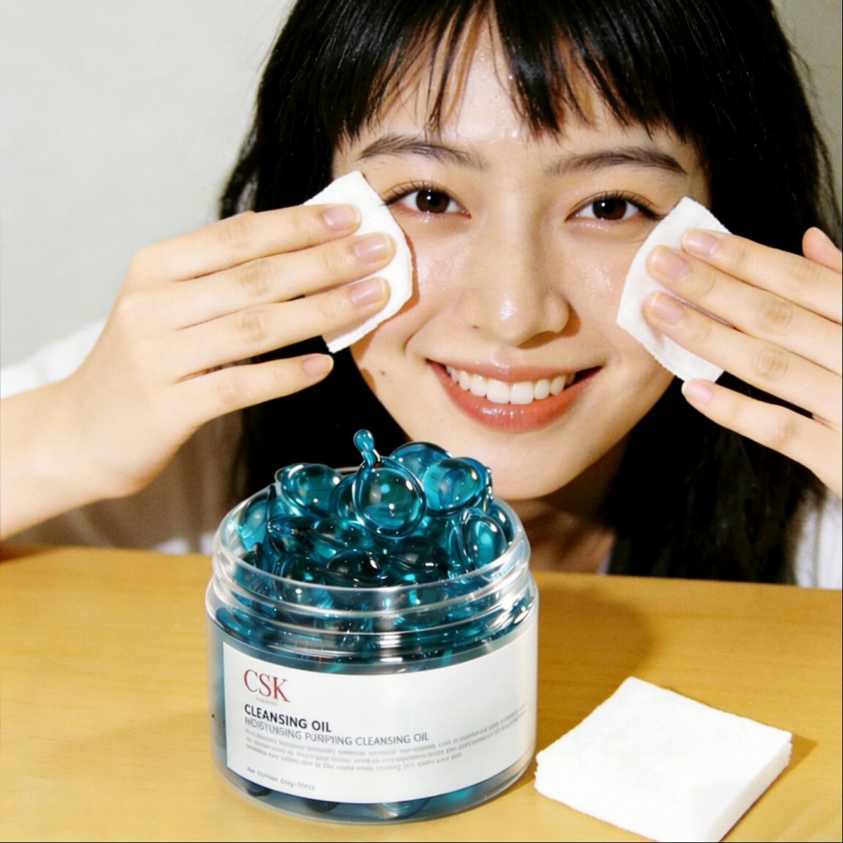 CS-K Moisturizing Makeup Removal Oil Facial Cleansing Capsules 0.8g X50 for All Skin Types Makeup Dissolve Home & Travel Use