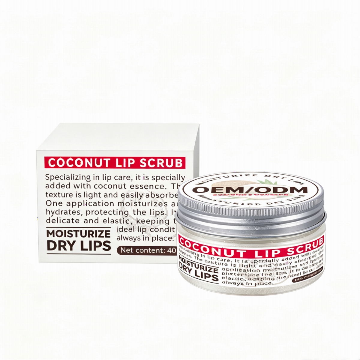 OEM Coconut Lip Scrub Exfoliating Dead Skin Remover Moisturizing Nourishing Lip Care Smoothing Soft Lips Source Factory