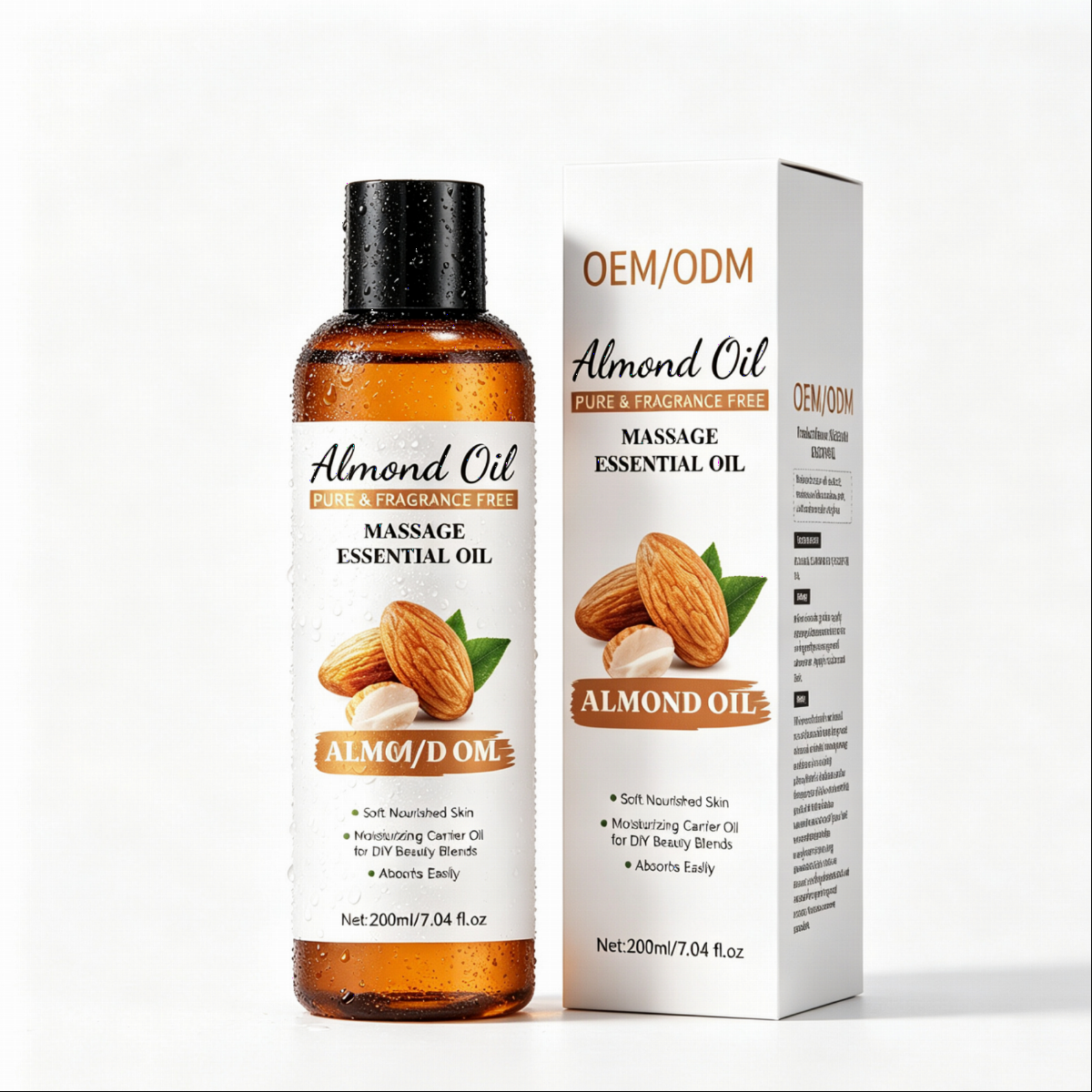 OEM Almond Oil Massage Serum Skin Nourishing Moisturizing Soothing Anti Aging Body Face Essential Oil Custom