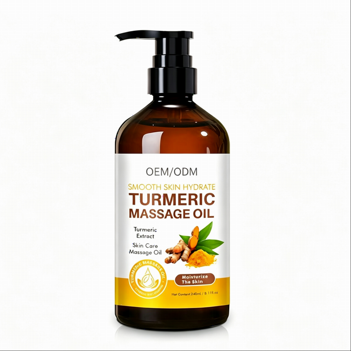 OEM Turmeric Body Massage Oil Soothing Nourishing Relaxing Muscle Relief Aromatherapy Skin Care Source Factory
