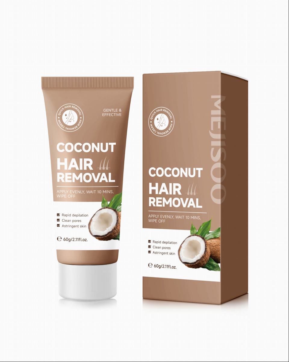 OEM Coconut Scented Hair Removal Cream Gentle Depilatory Smooth Skin Moisturizing Body Hair Remover Custom