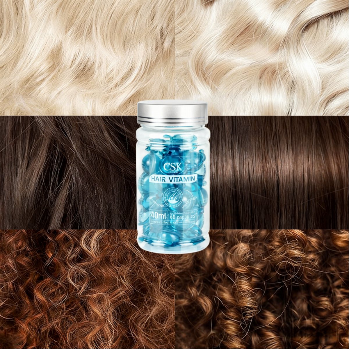 Hair Oil Capsules Hair Essence Treatment Repair for Damaged Hair Soft Blue Portable Nourishing Anti-Frizz Vitamin E Avocado Oil