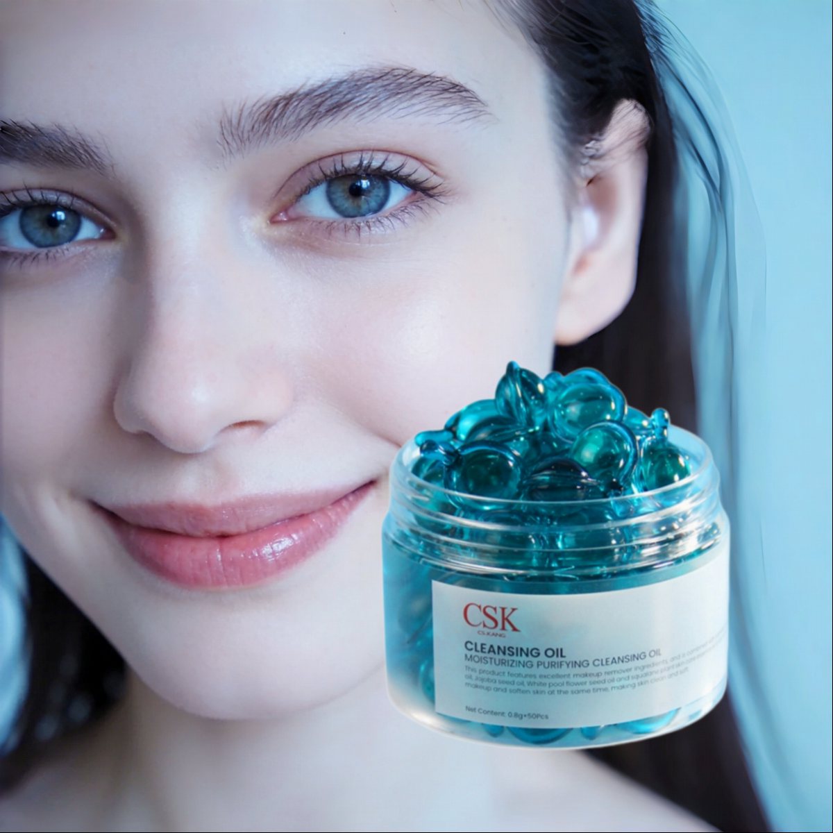 CS-K Moisturizing Facial Makeup Removal Oil Capsules for All Skin Types Sensitive Skin Friendly Home & Travel Use