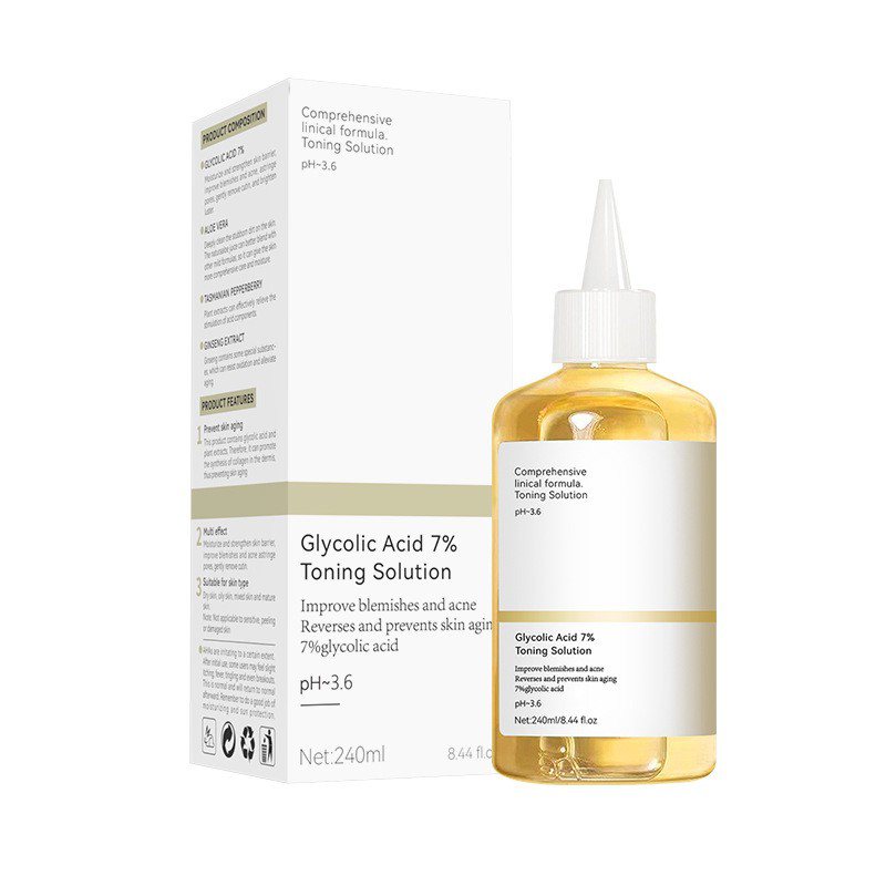 Wholesale Glycolic Acid Toning Remove Fine Lines Shrinking Pores Oil Control Lightening Brighten Skin Moisturizing Anti-wrinkles