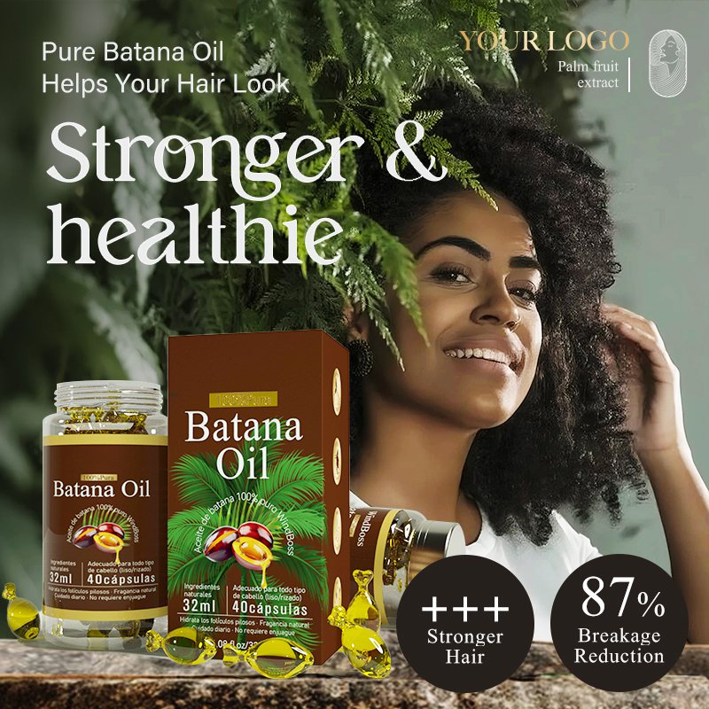 100% Natural Premium Private Label Coconut Skincare Hair Capsule Oil Cold-Pressed Raw Oil Serum Essential Oil for Hair