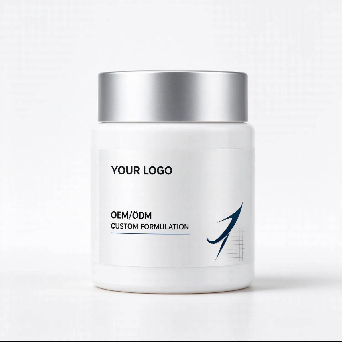 Men's White Face Cream Jar with Silver Lid | OEM ODM