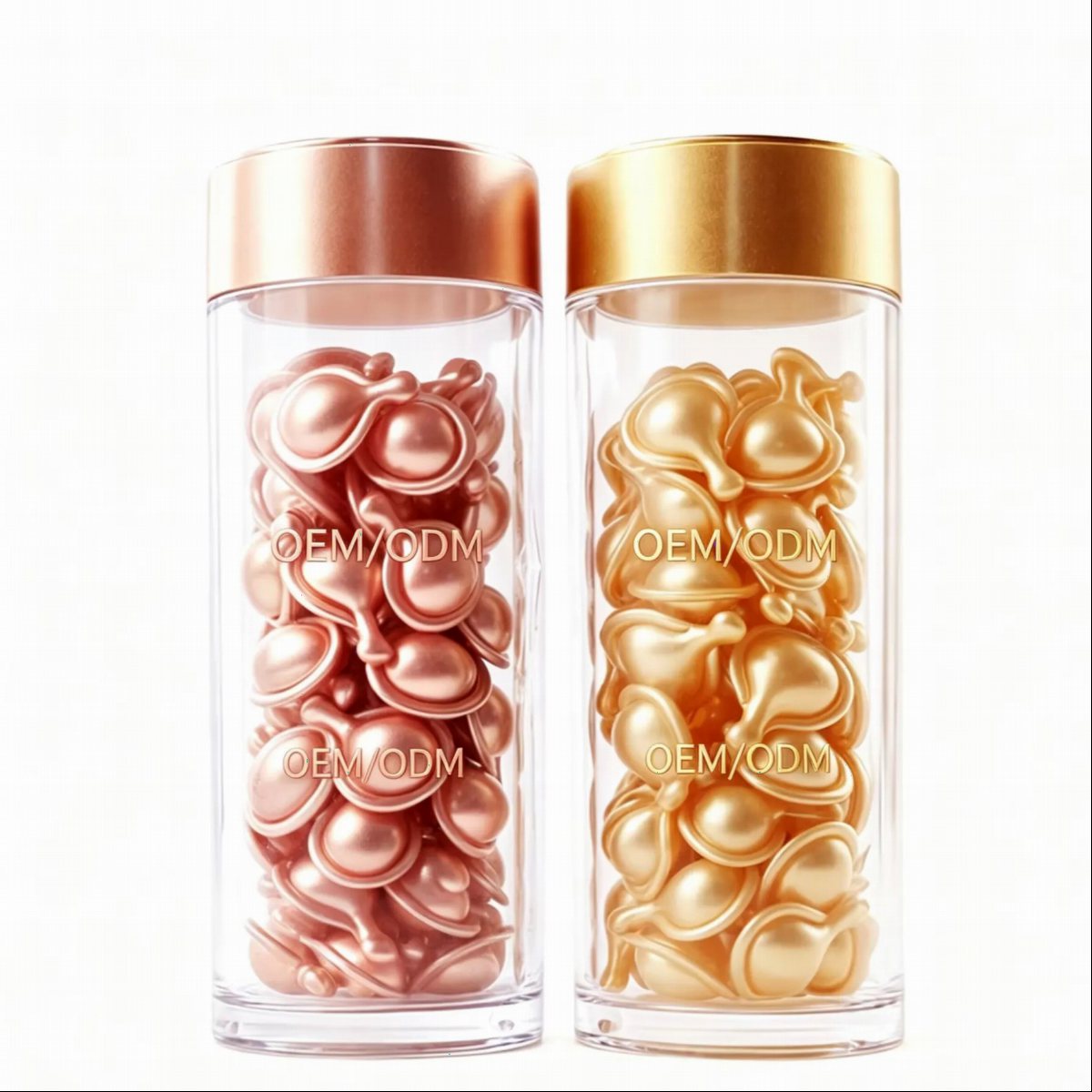 Rose Gold and Gold Capsule Duo Jars | OEM/ODM Capsule Custom