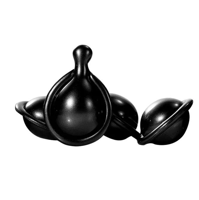 Glossy Black Metallic Serum Capsule | OEM/ODM Capsule Custom