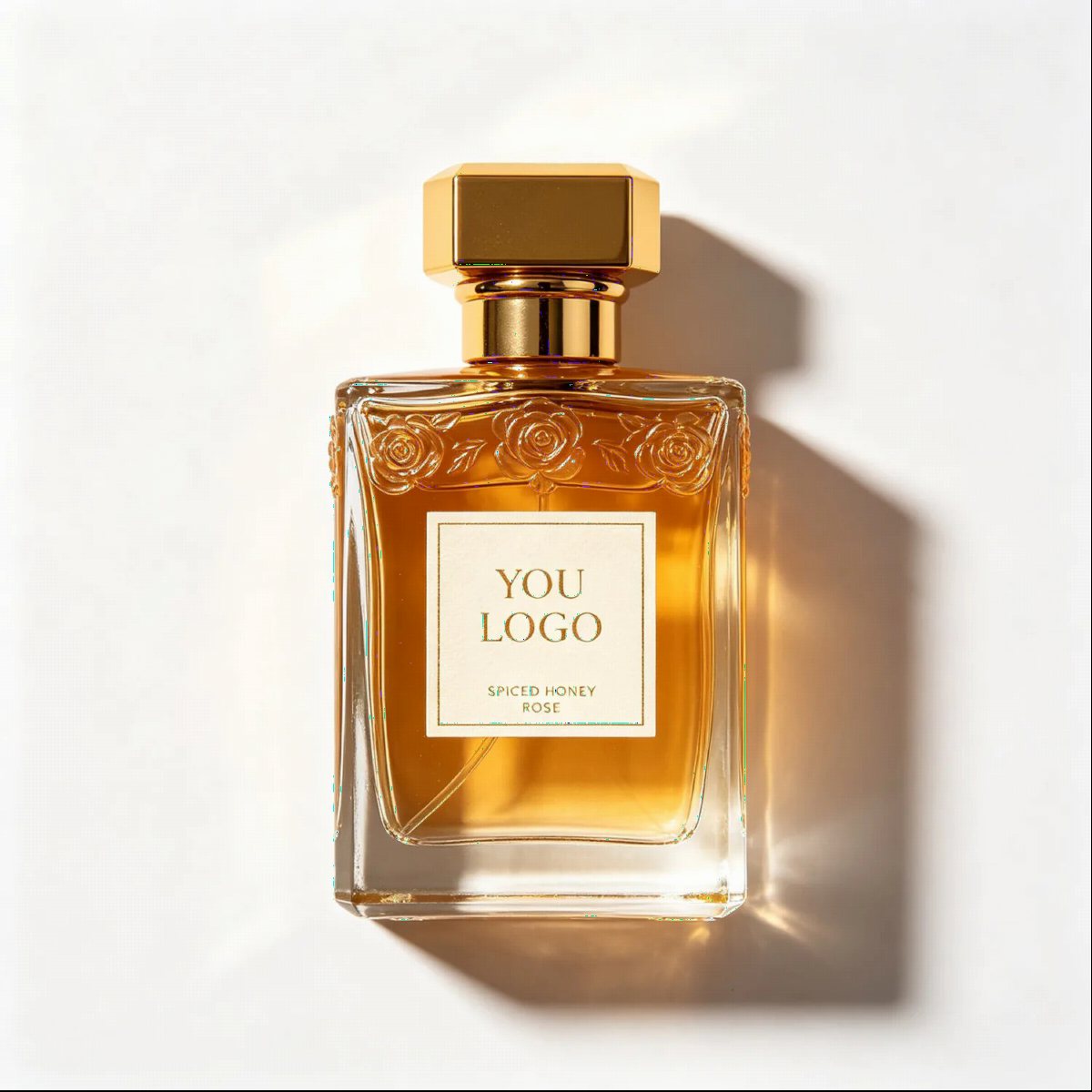 Amber Square Grid Perfume Bottle