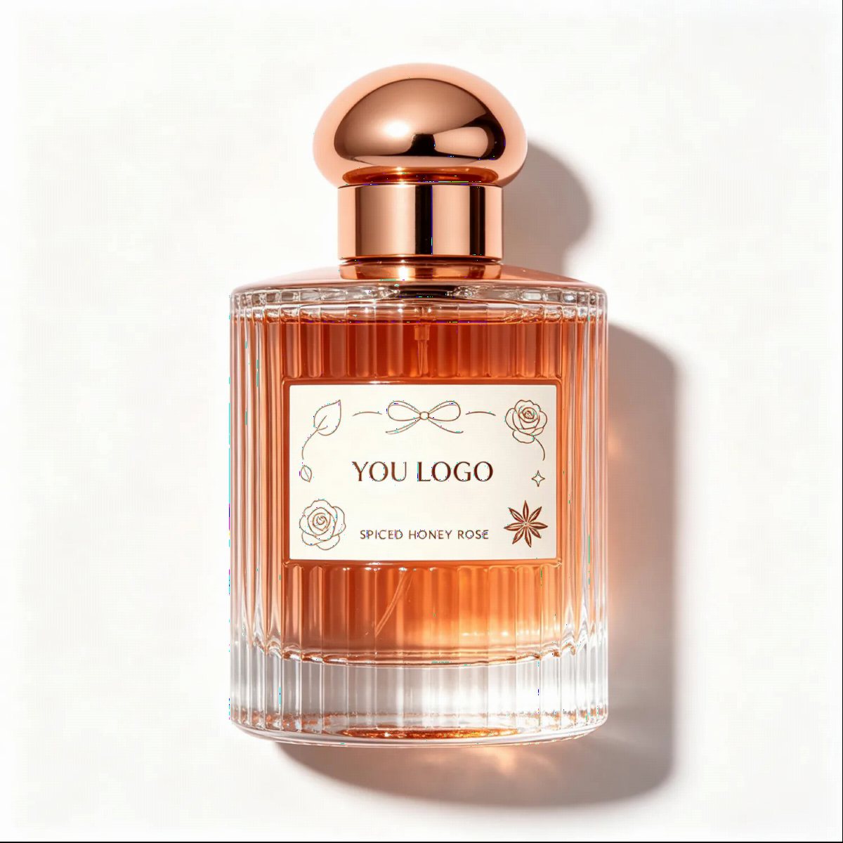 Rose Ribbed Column Perfume Bottle